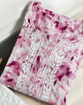 Risa Mulmul Chikan Kurta 