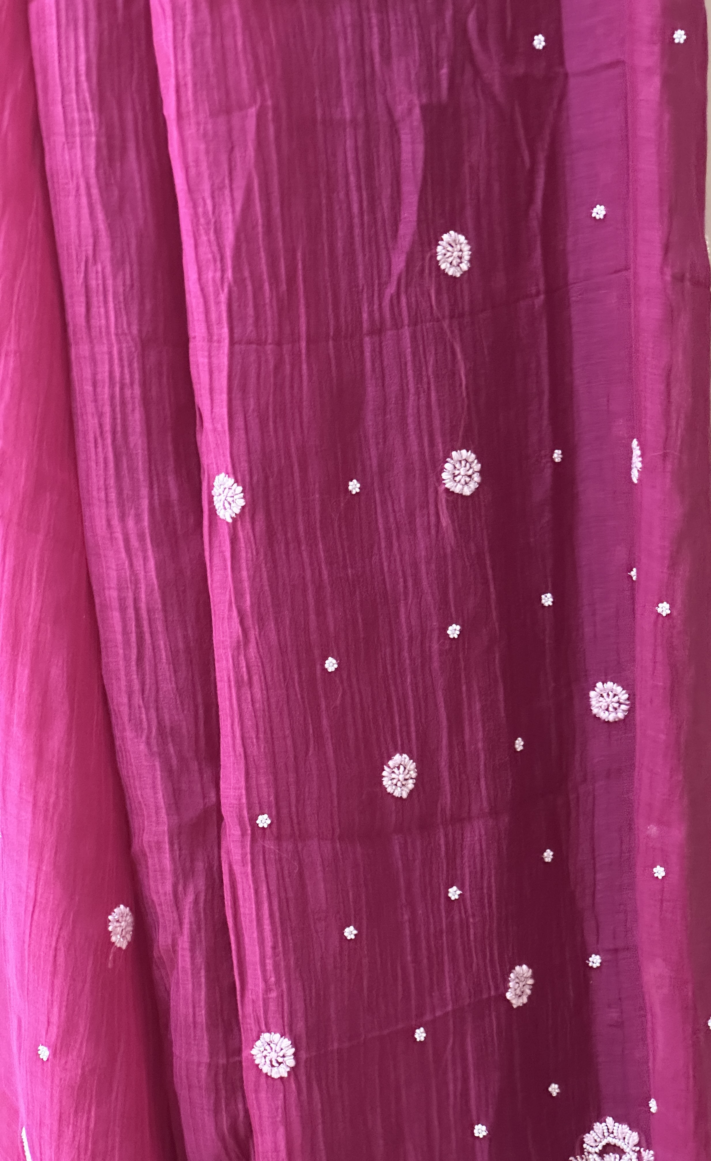 Wine Pearl Pure Mul Chanderi Kurta and Dupatta Set