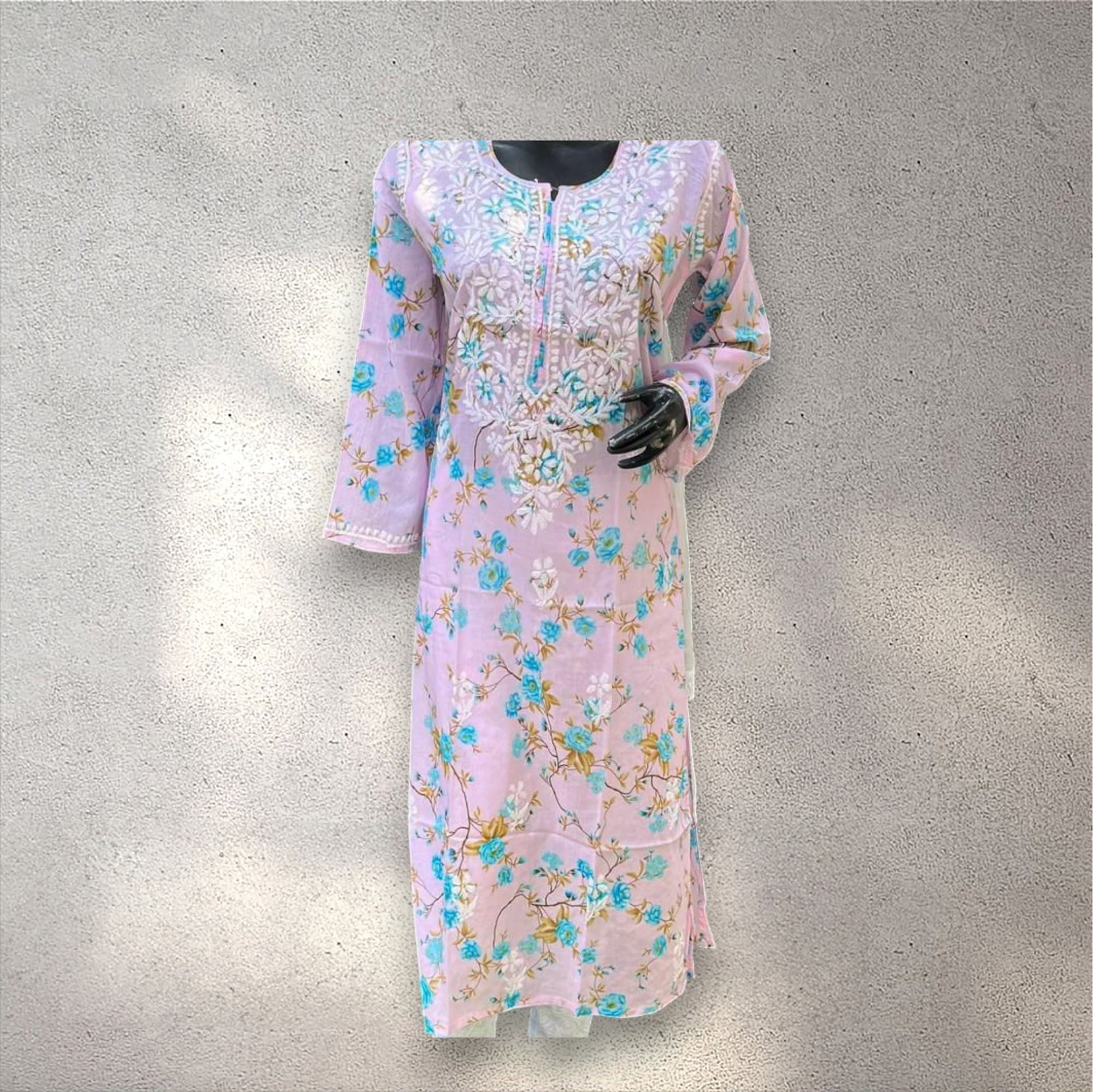 Kavya Mulmul Chikan Kurta
