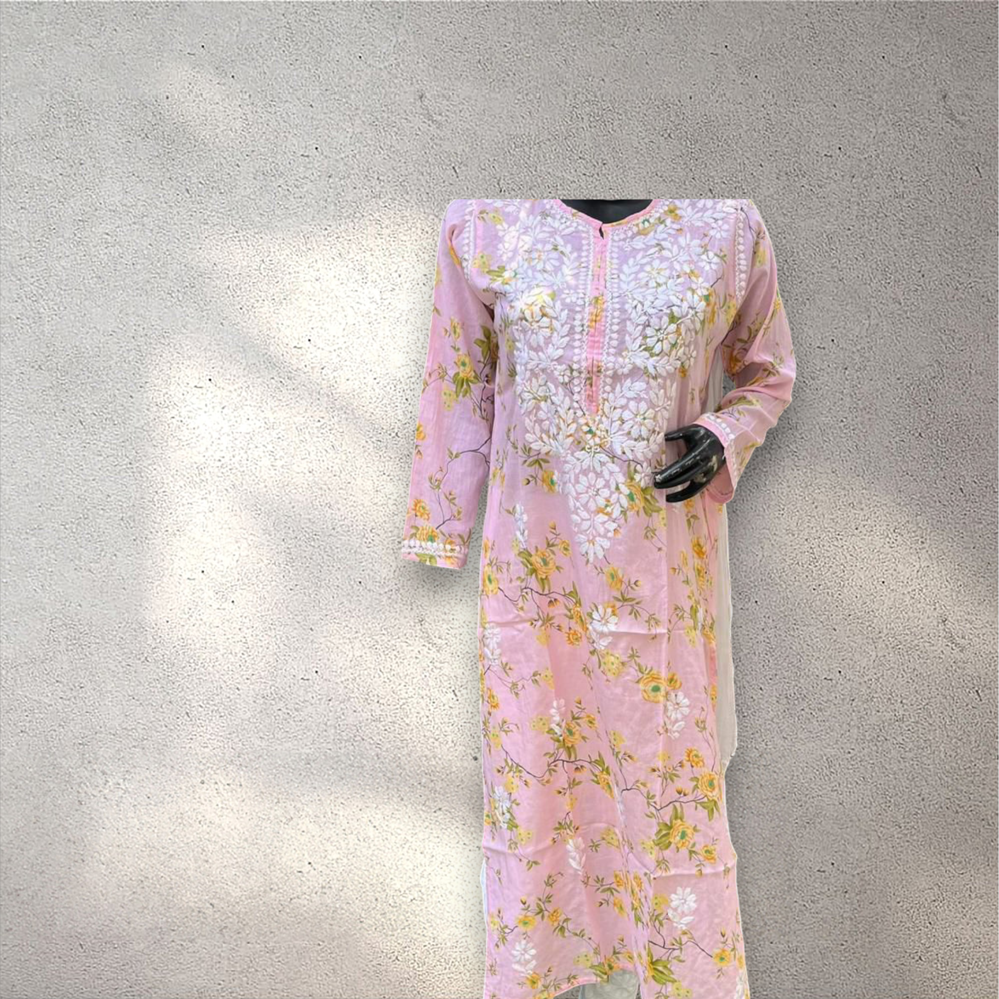 Kavya Mulmul Chikan Kurta