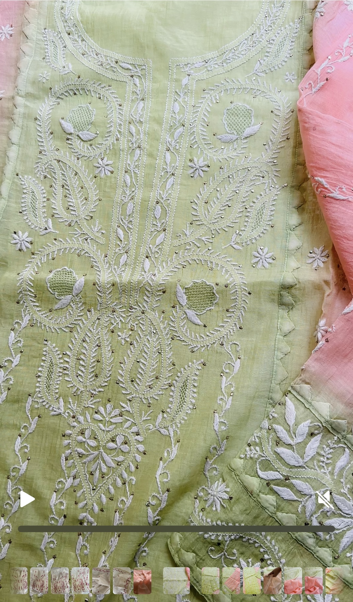 Pia Ombre Semi Stitched Kurta And Dupatta with Mukaish Details
