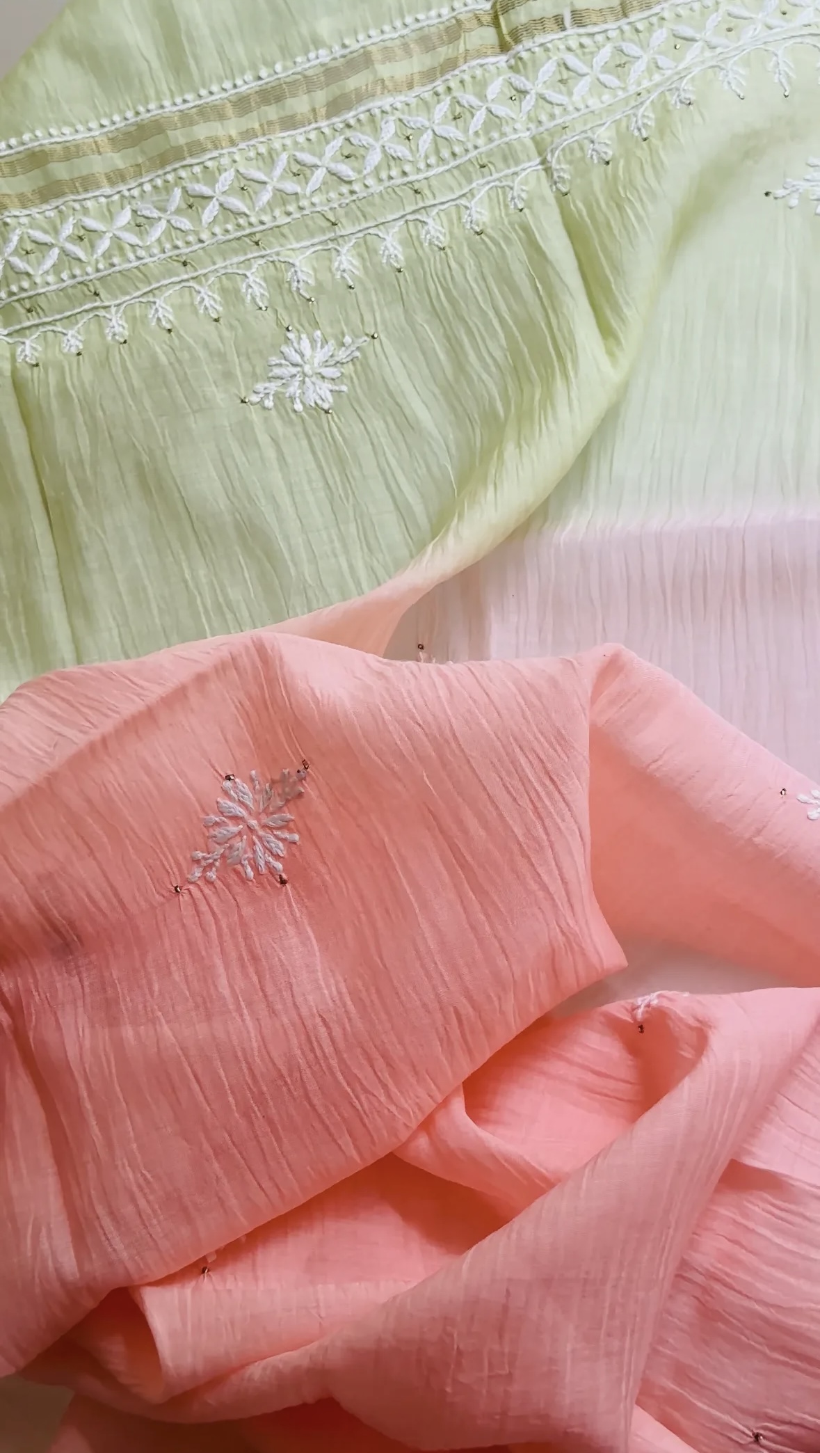 Pia Ombre Semi Stitched Kurta And Dupatta with Mukaish Details