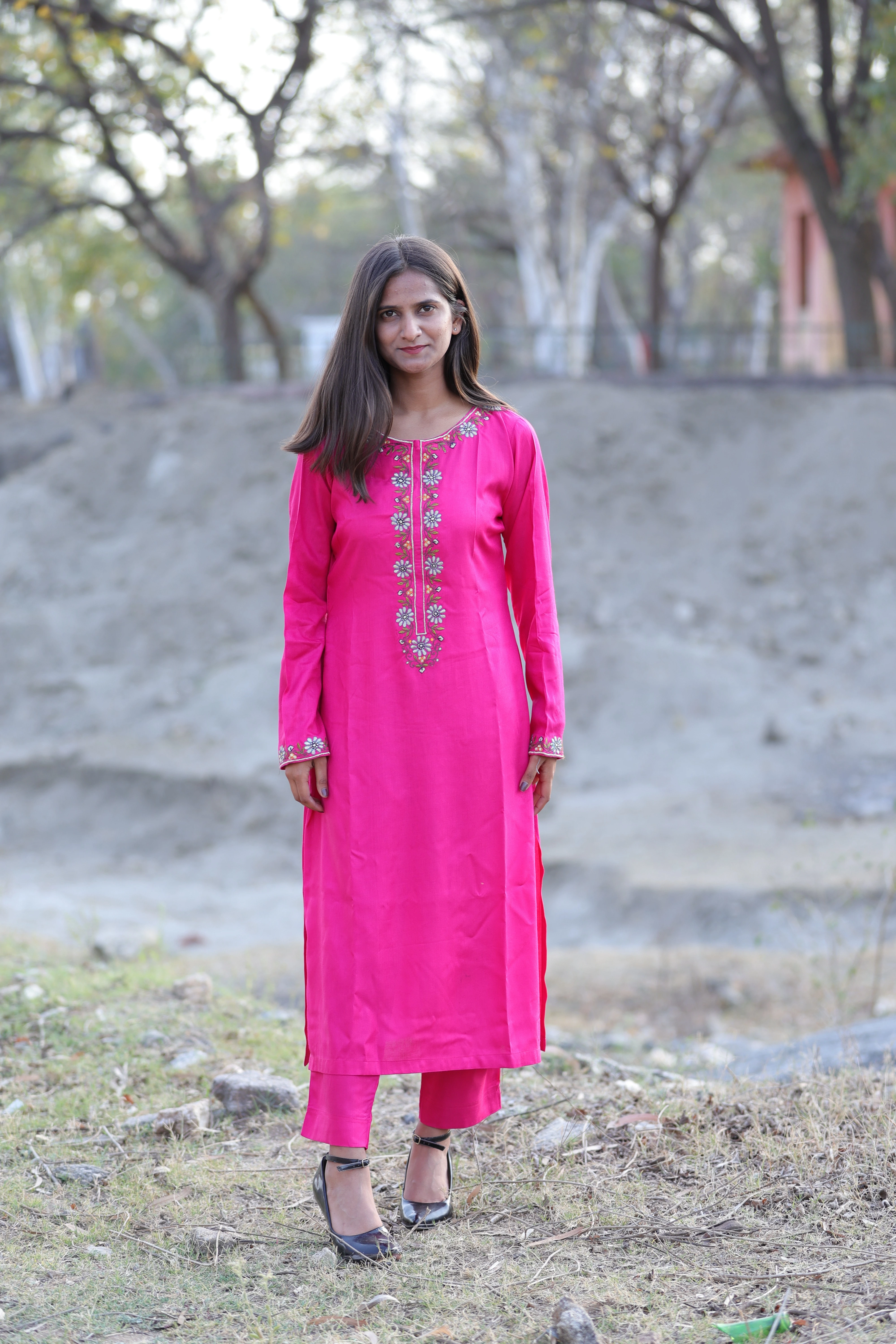 Aviva Embroidered Kurta and Straight Pant Set