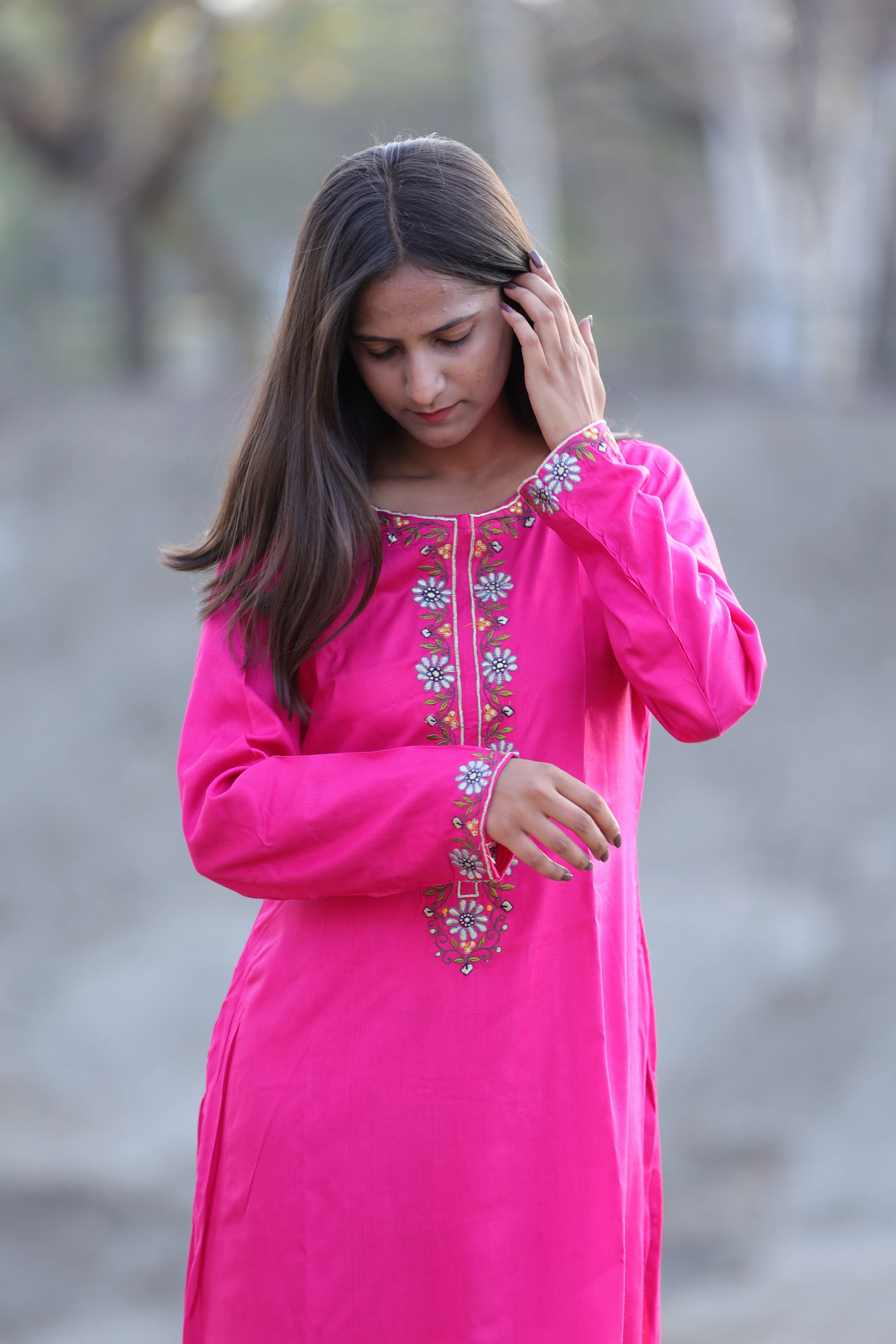 Aviva Embroidered Kurta and Straight Pant Set