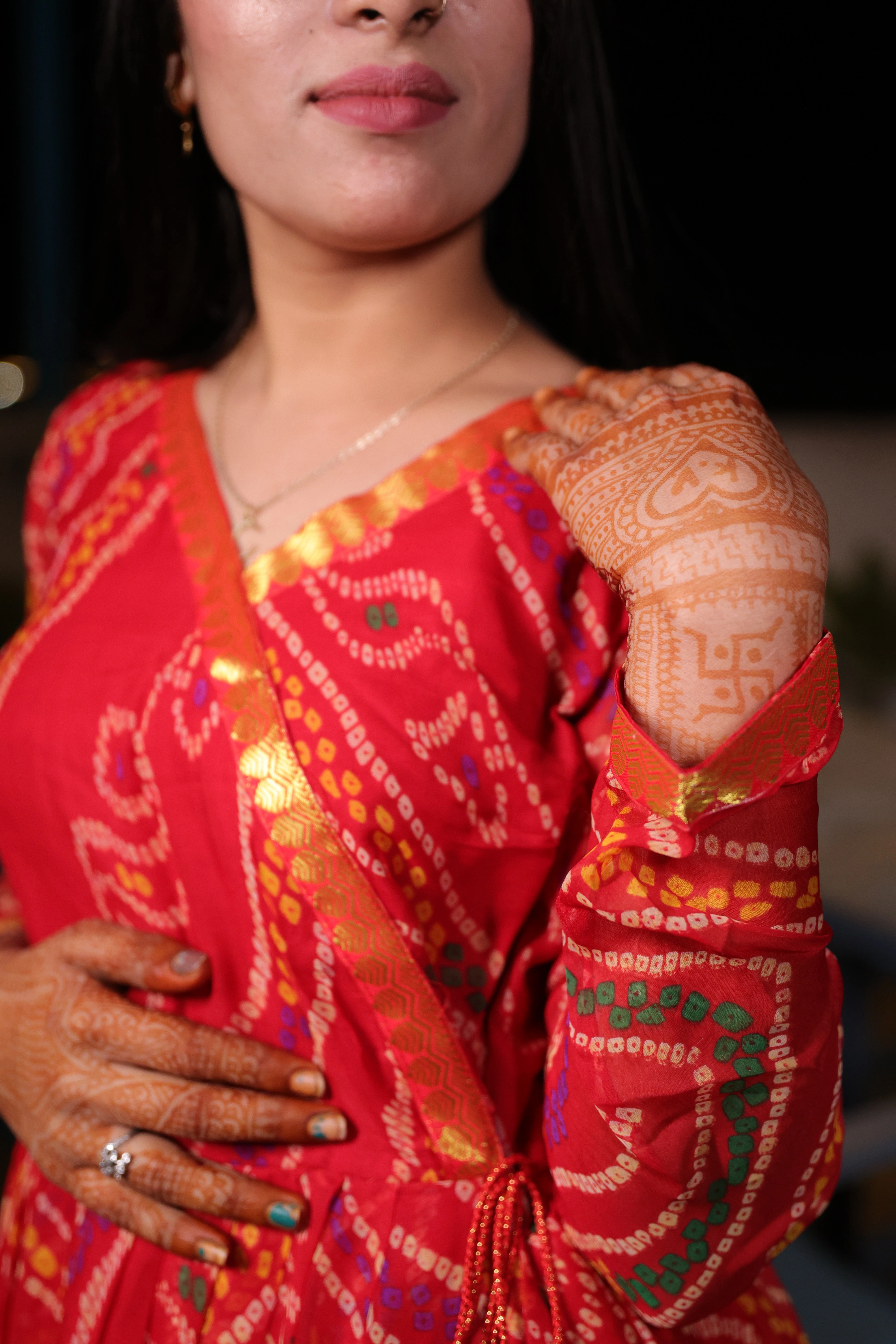 Mukta Chiffon Leheriya Anarkali and Pant Set