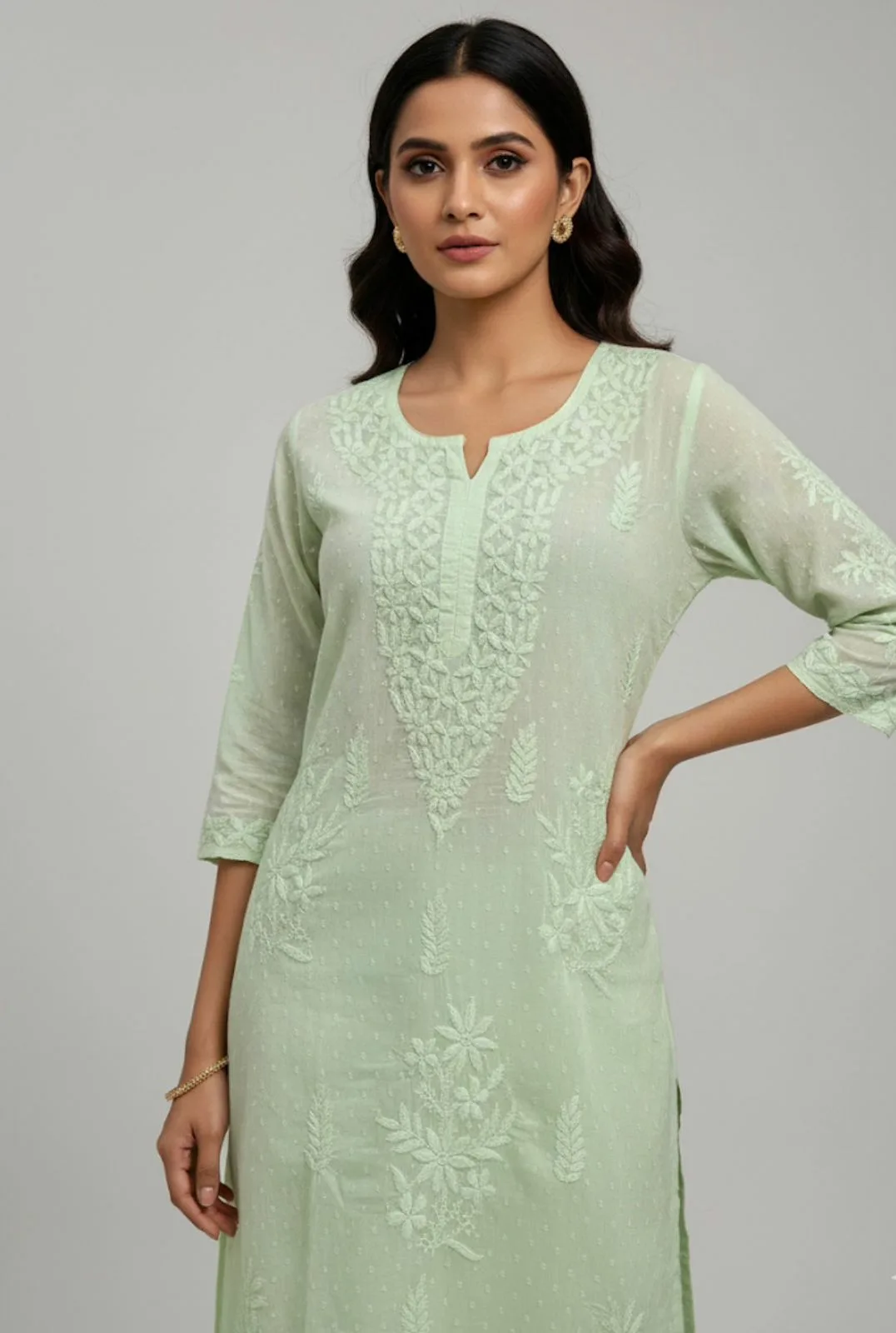 Aaria Cotton Chikan kurta 
