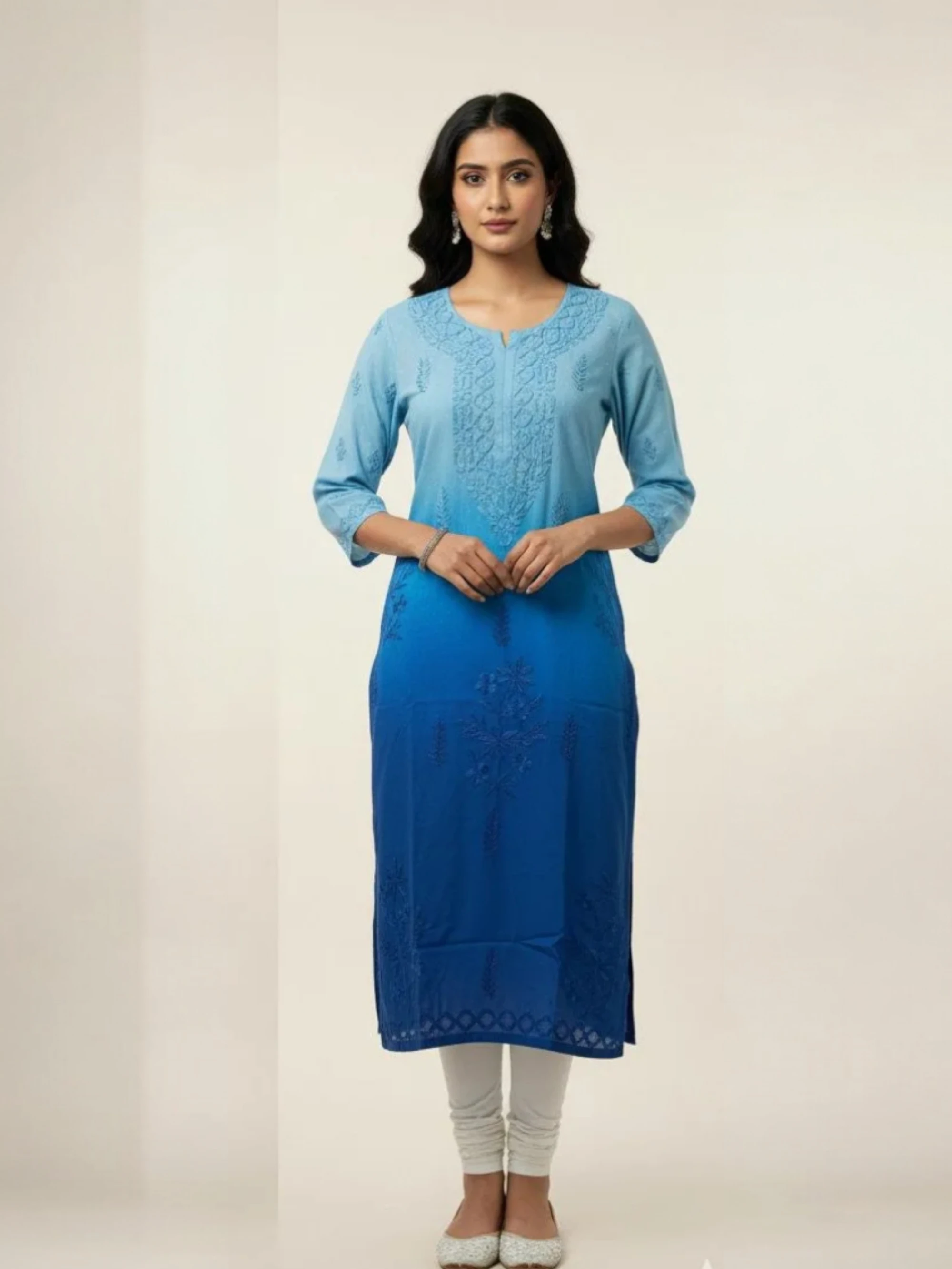 Aaria Cotton Chikan kurta 