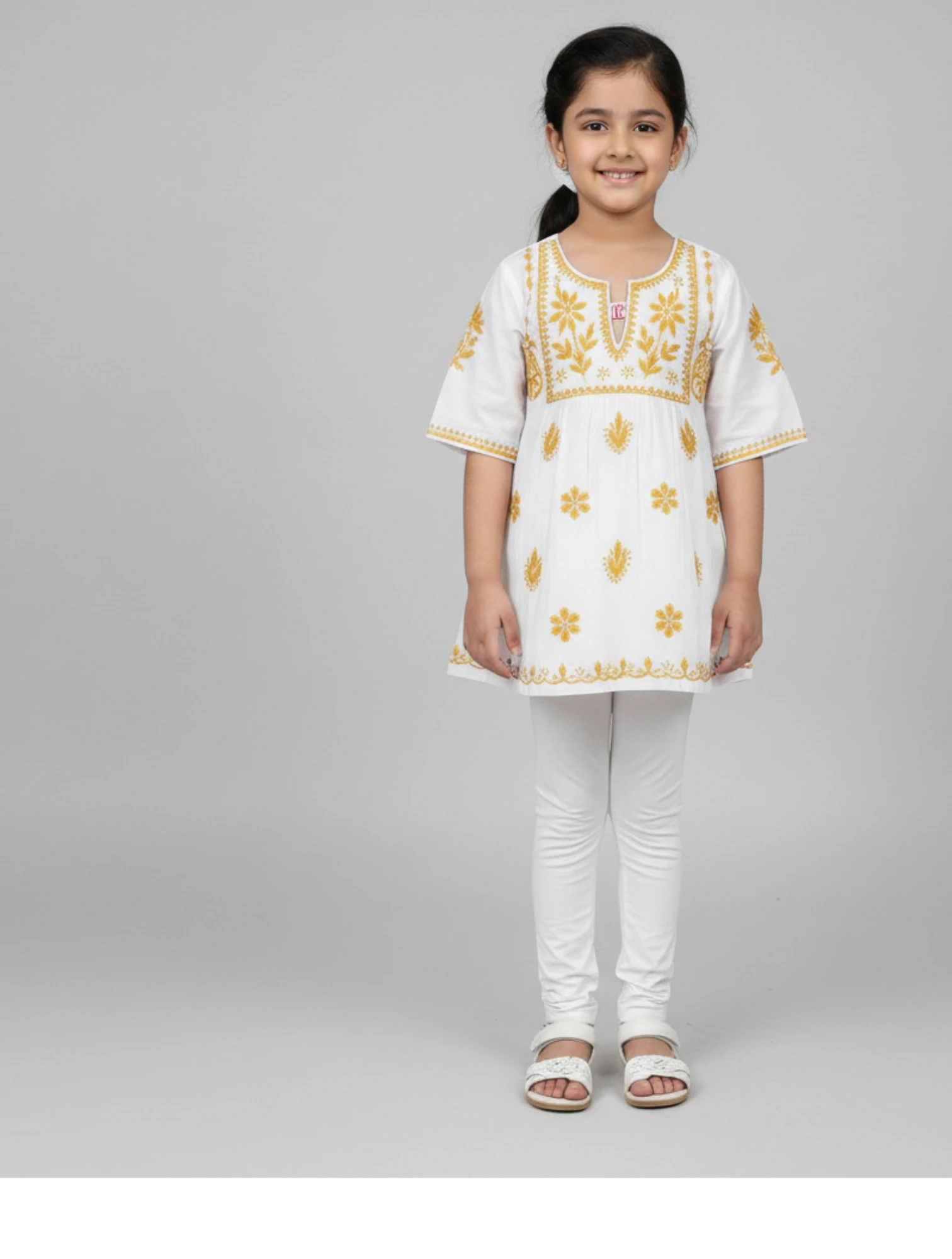 Kaveri Cotton Chikan Frock