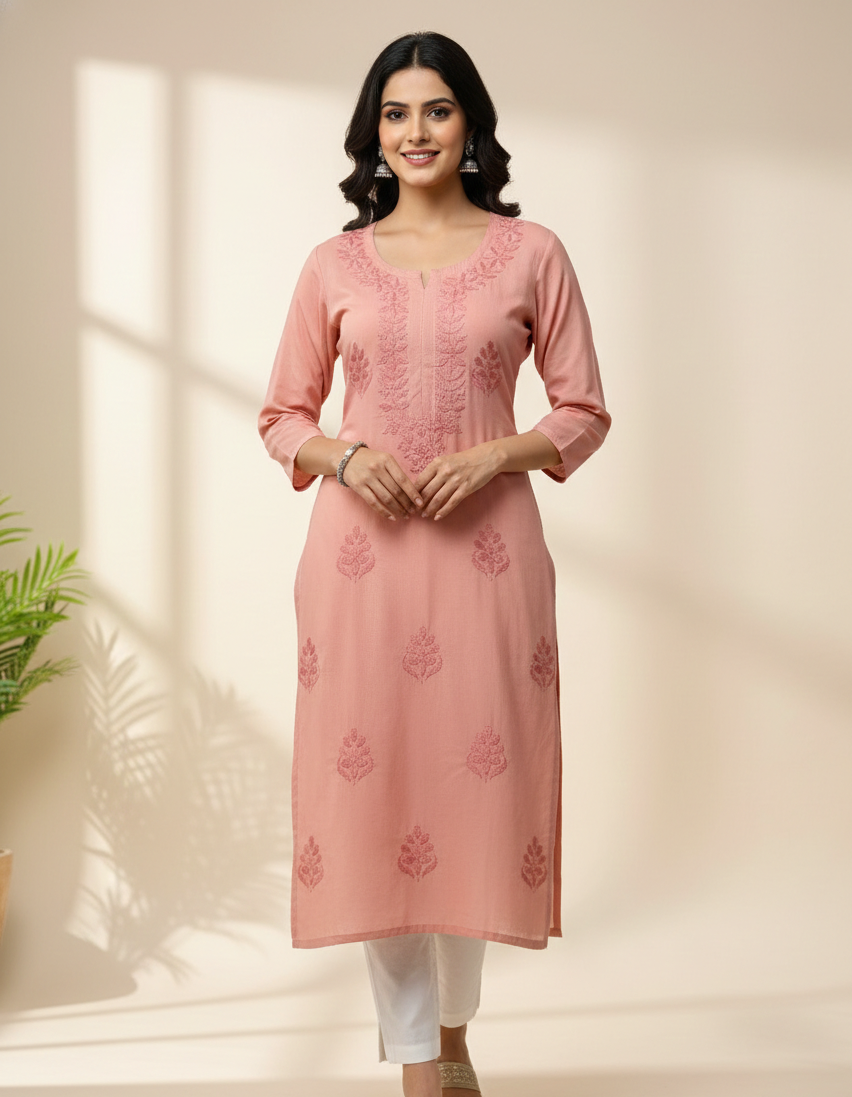 Elsa Muslin Tone to Tone Muslin Kurta